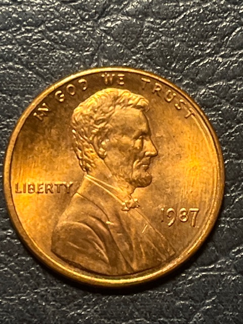 Lincoln-Memorial-Cent-1987--Die-Crack-On-The-Reverse-Die-Chip-&-?-Lamination-?